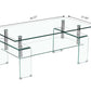 39" Clear Glass Coffee Table With Shelf