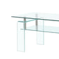 39" Clear Glass Coffee Table With Shelf