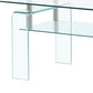 39" Clear Glass Coffee Table With Shelf