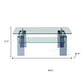 39" Clear and Black Glass Coffee Table With Shelf