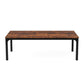 46" Brown and Black Wood and Iron Dining Table