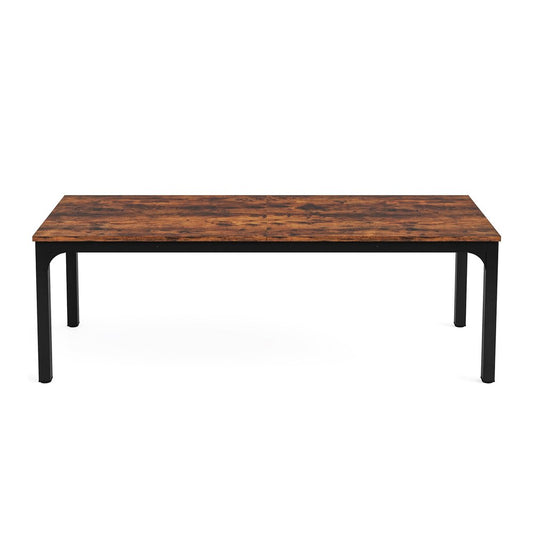 46" Brown and Black Wood and Iron Dining Table