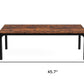 46" Brown Solid Wood Dining Table