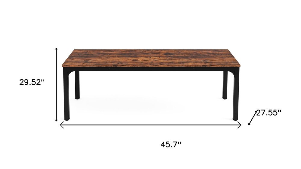 46" Brown Solid Wood Dining Table