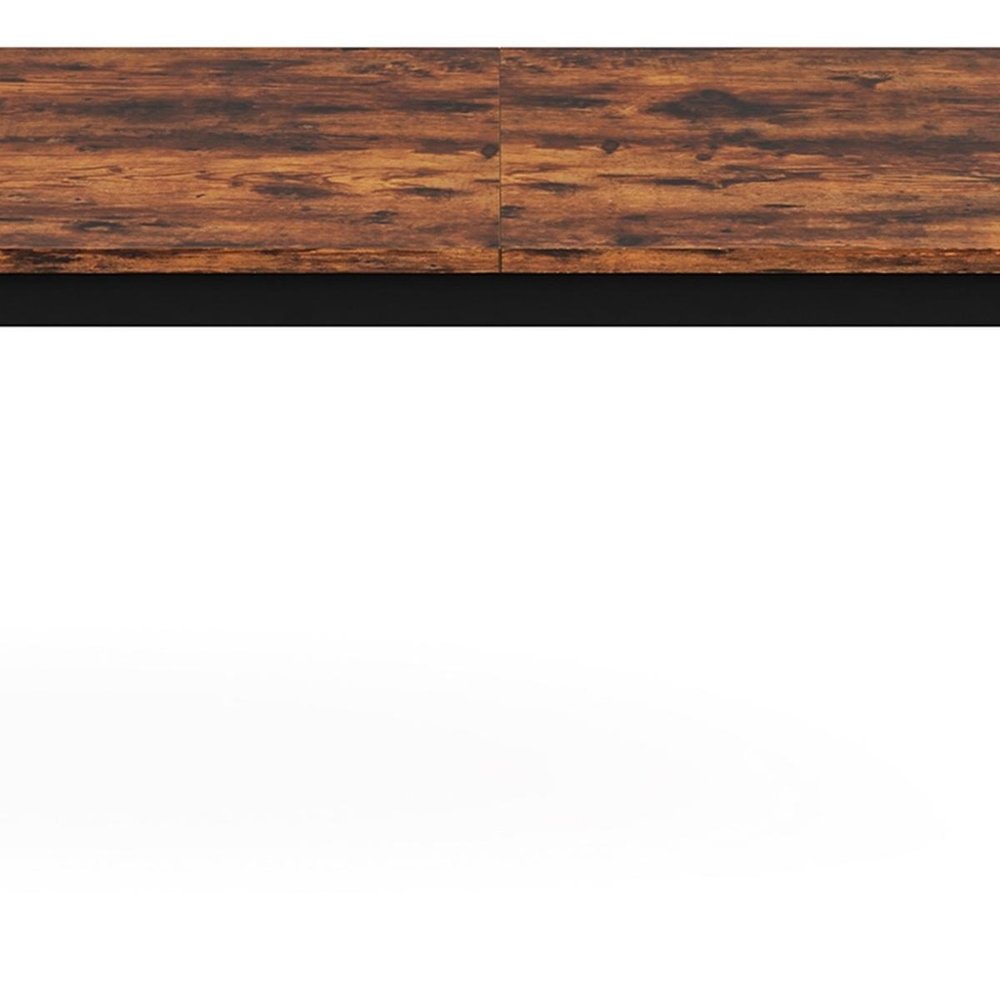 46" Brown and Black Wood and Iron Dining Table