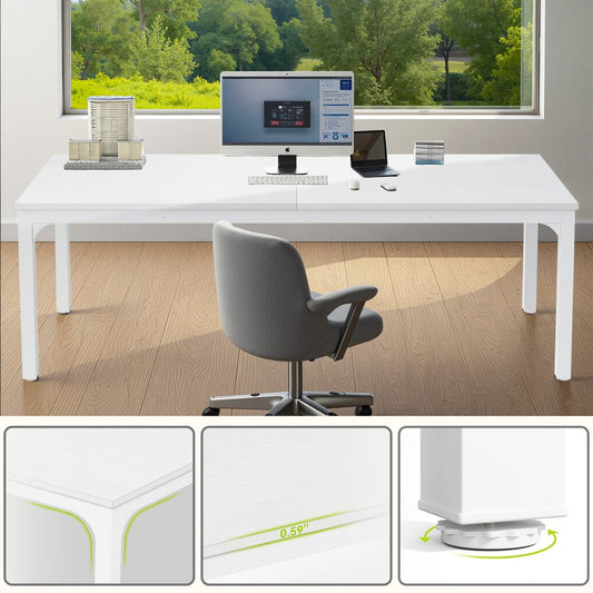 46" White Solid Wood Dining Table