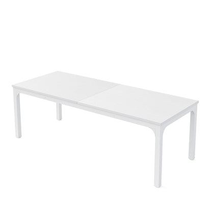 46" White Wood and Iron Dining Table