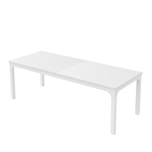 79" White Wood and Iron Dining Table