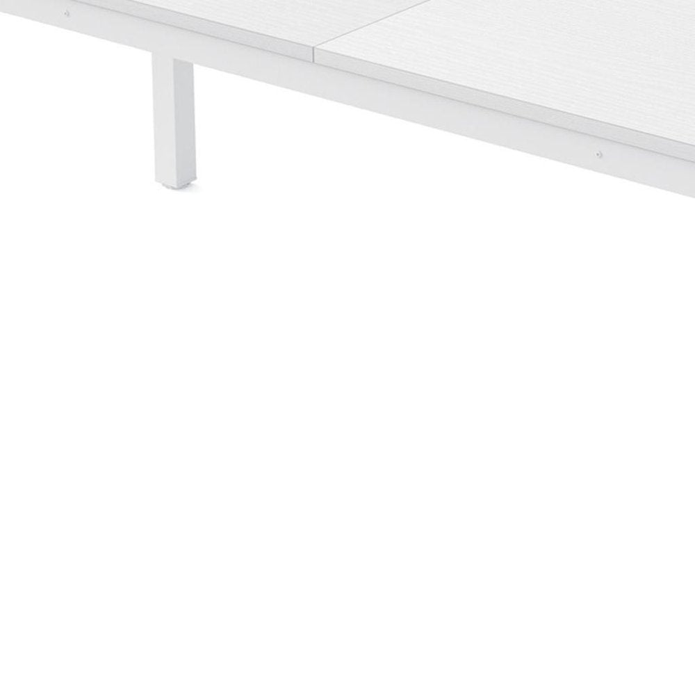 46" White Wood and Iron Dining Table