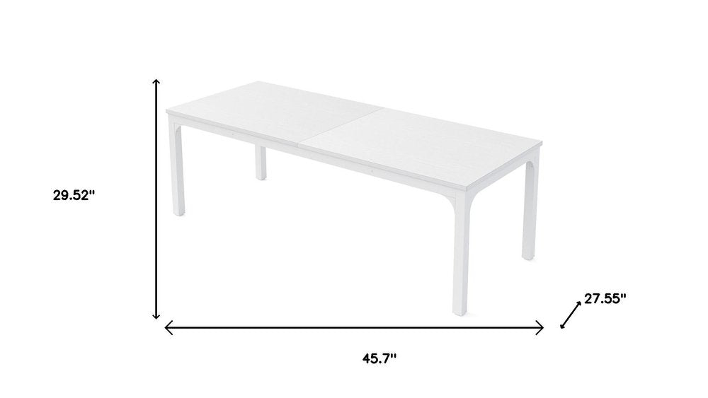 46" White Solid Wood Dining Table