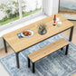 46" Brown Solid Wood Dining Table