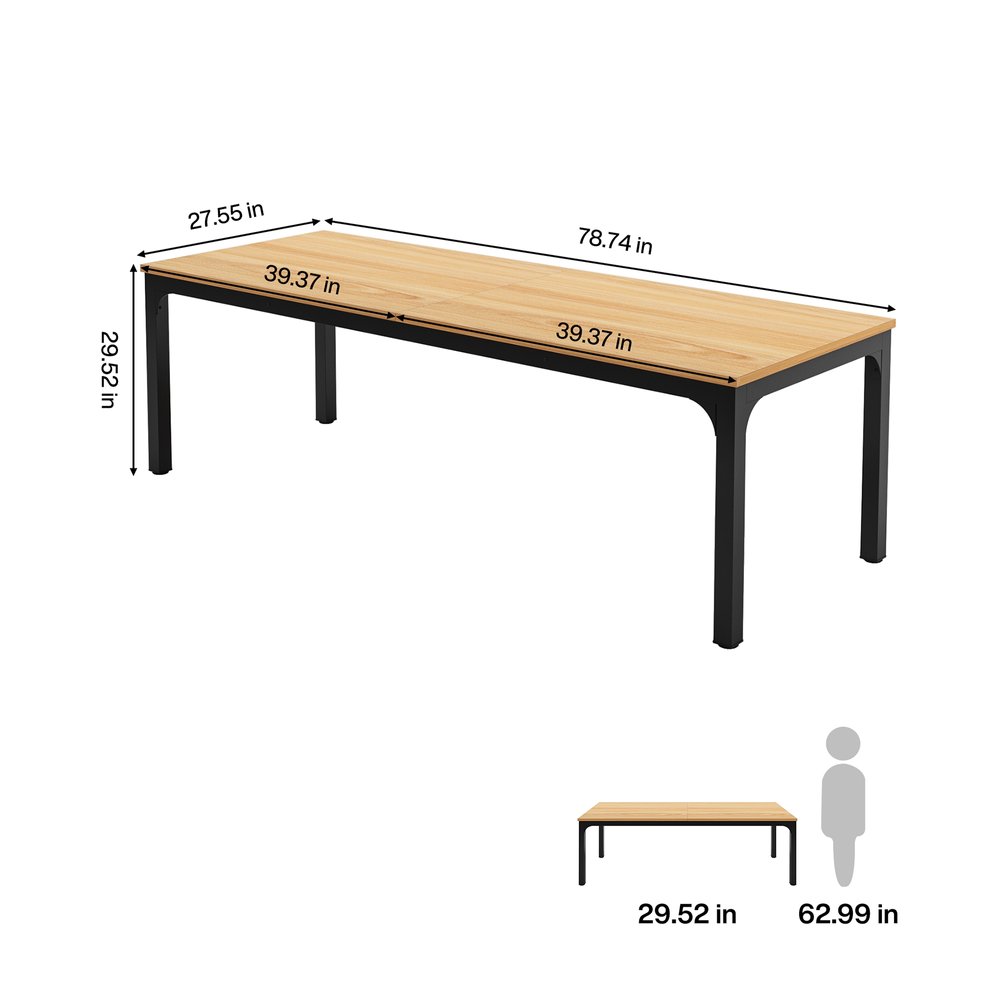 46" Brown Solid Wood Dining Table