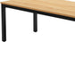 46" Natural and Black Wood and Iron Dining Table