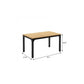 46" Natural and Black Wood and Iron Dining Table