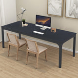 46" Black Solid Wood Dining Table