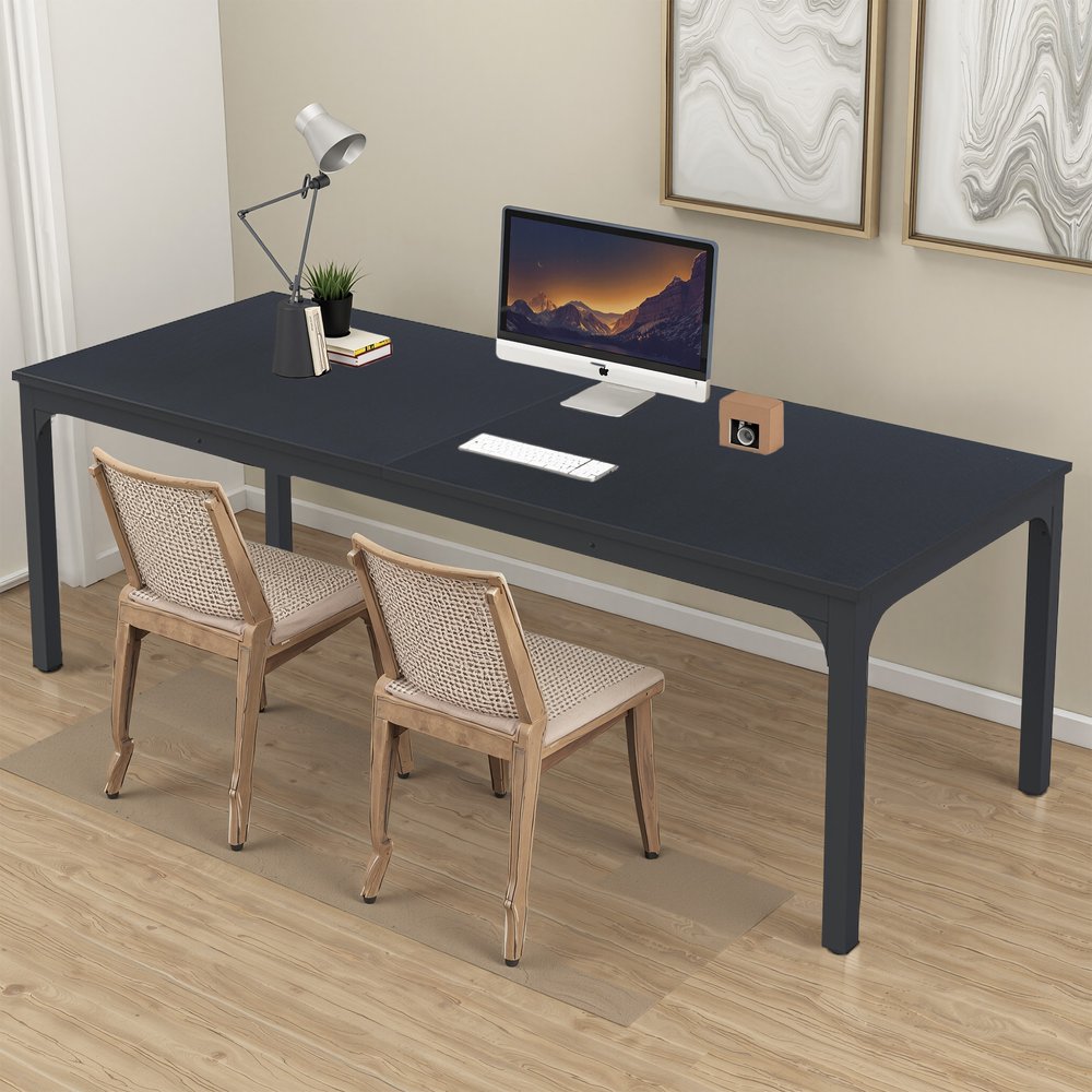 46" Black Solid Wood Dining Table