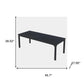 46" Black Solid Wood Dining Table