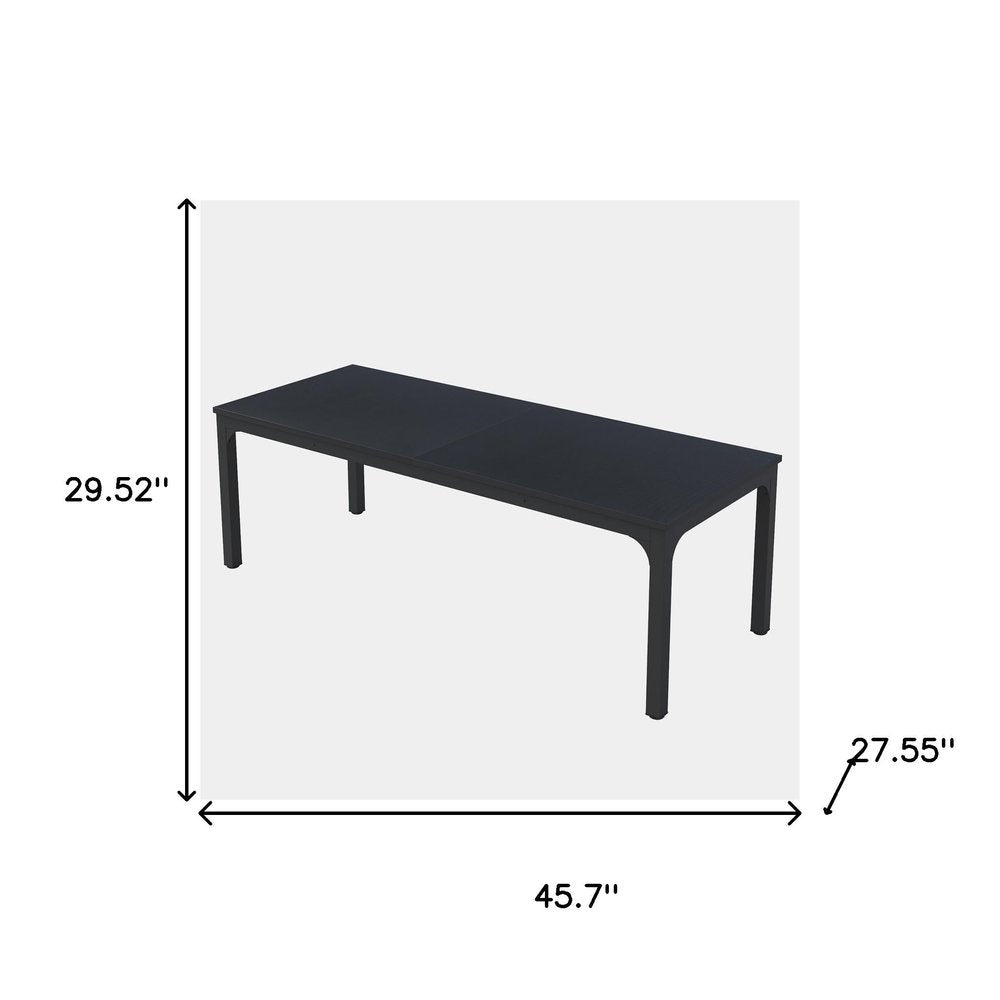 46" Black Solid Wood Dining Table
