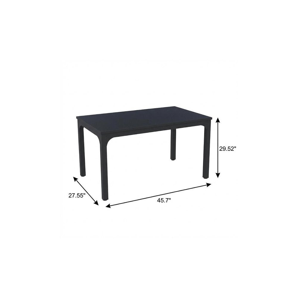 46" Black Wood and Iron Dining Table