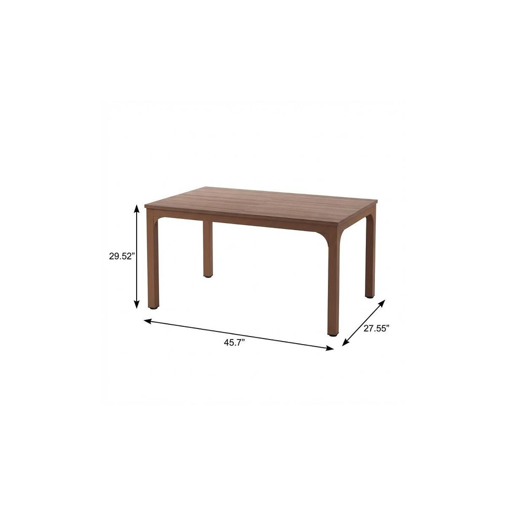 46" Brown Wood and Iron Dining Table