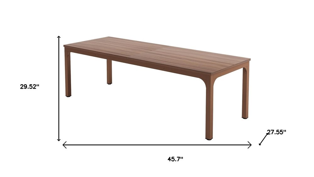 46" Brown Solid Wood Dining Table