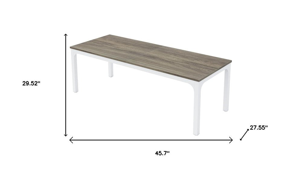 46" Gray Solid Wood Dining Table