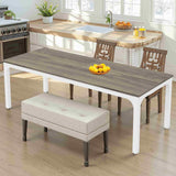 46" Gray Solid Wood Dining Table