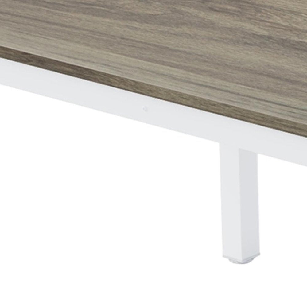 46" Gray Solid Wood Dining Table