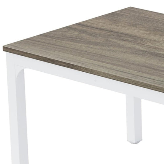 46" Gray and White Wood and Iron Dining Table