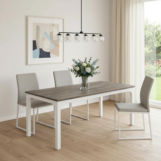 46" Gray Solid Wood Dining Table