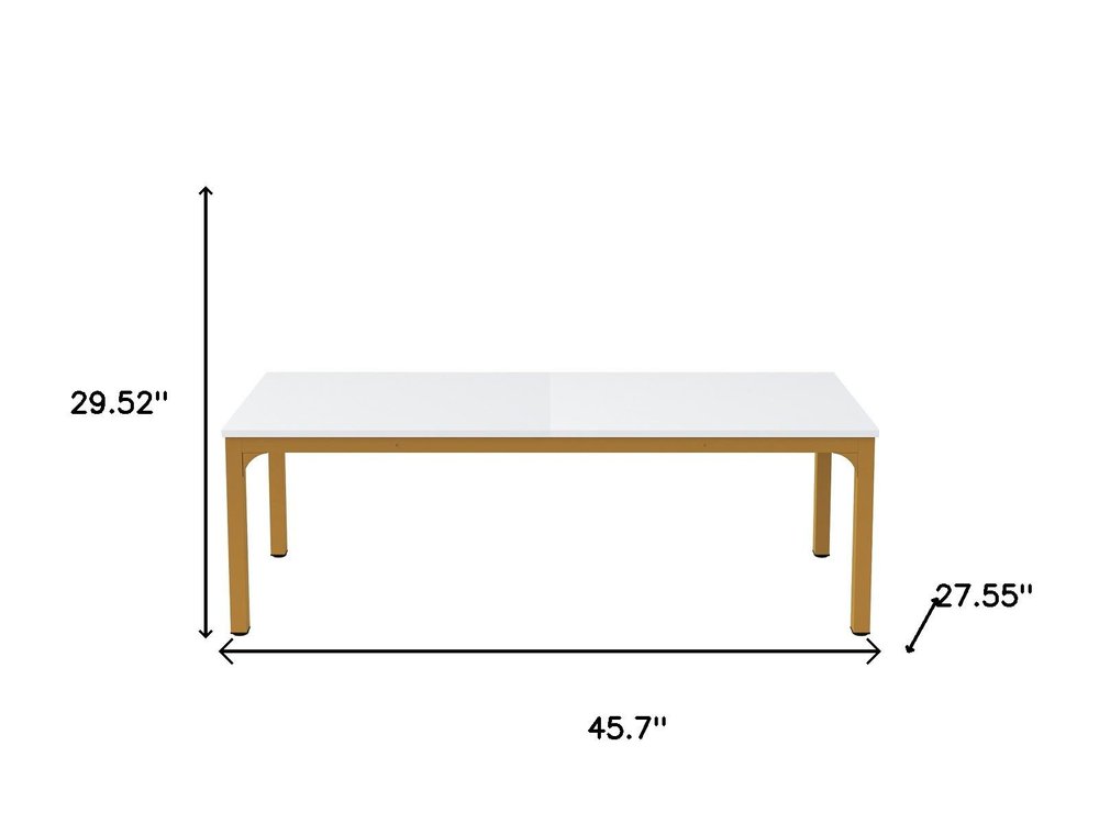 46" White Solid Wood Dining Table