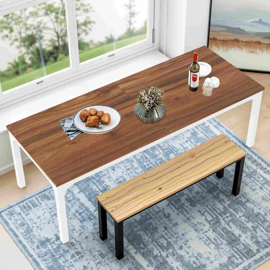 46" Brown Solid Wood Dining Table