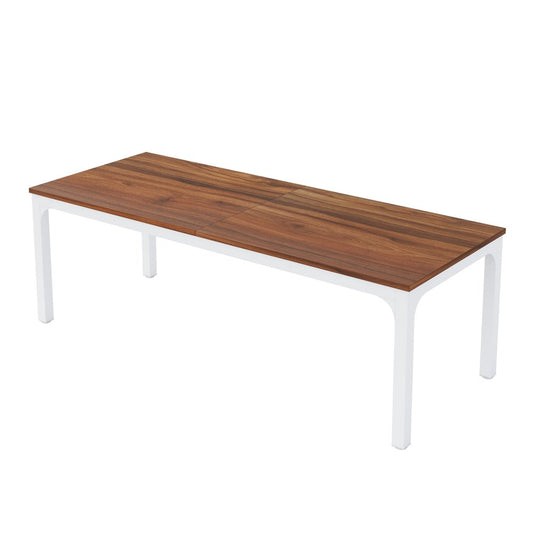 46" Brown and White Wood and Iron Dining Table