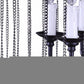 Black And Natural Wood and Metal Cylinder Six Light Dimmable Chandelier