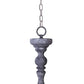 Gray Drum Distressed Galvanized Metal Dimmable Chandelier With Natural Shade
