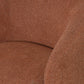 30" Rust and Brown Fabric And Wood Arm Chair