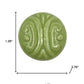 Set of Six Green Mushroom Knob Embossed Ceramic Drawer Pull Knobs