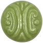 Set of Six Green Mushroom Knob Embossed Ceramic Drawer Pull Knobs