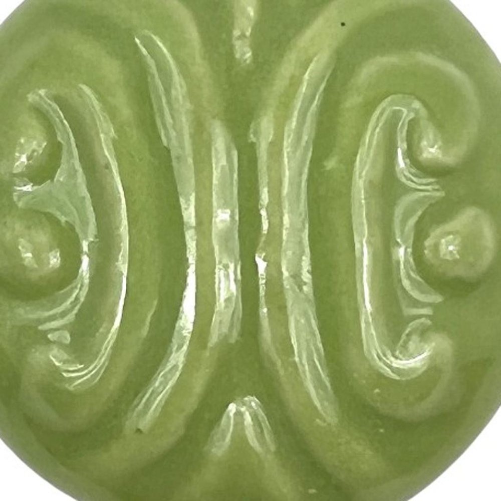 Set of Six Green Mushroom Knob Embossed Ceramic Drawer Pull Knobs