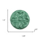 Set of Six Green Mushroom Knob Floral Ceramic Drawer Pull Knobs