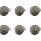 Set of Six Silver Novelty Knob Seashell Cast Aluminum Drawer Pull Knobs