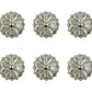 Set of Six Gray Ceramic Drawer Pull Knobs