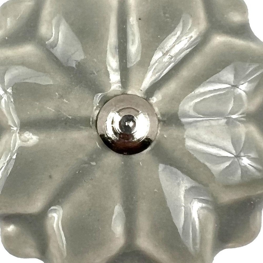 Set of Six Gray Ceramic Drawer Pull Knobs