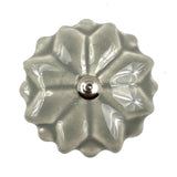 Set of Six Gray Ceramic Drawer Pull Knobs