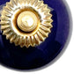 Set of Six Cobalt And Gold Ceramic Drawer Pull Knobs