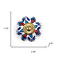 Set of Six Blue Red And White Floral Knob Ceramic Drawer Pull Knobs