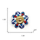 Set of Six Blue Red And White Floral Knob Ceramic Drawer Pull Knobs