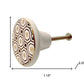 Set of Six Gold Silver And White Geometric Ceramic Drawer Pull Knobs