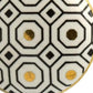 Set of Six Gold Silver And White Geometric Ceramic Drawer Pull Knobs