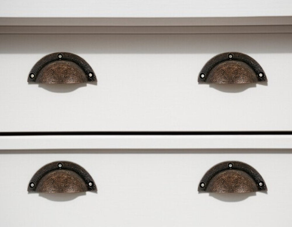 Set of Six Bronze Novelty Knob Metal Drawer Pull Knobs